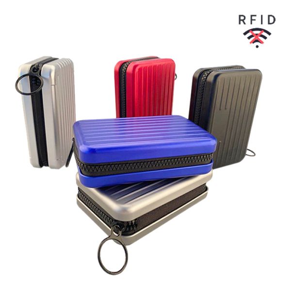 Stylish Luggage Shape Aluminum RFID Blocking Credit Card Holder