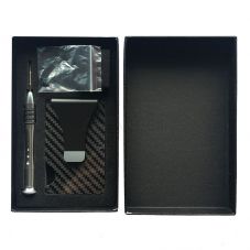 Minimalist Slim Carbon Fiber Money Clip Front Pocket Wallet RFID Blocking Card Holder for Men