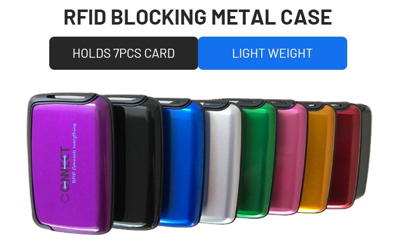 Aluminum Wallet RFID Blocking Metal ID Case for Men Woman