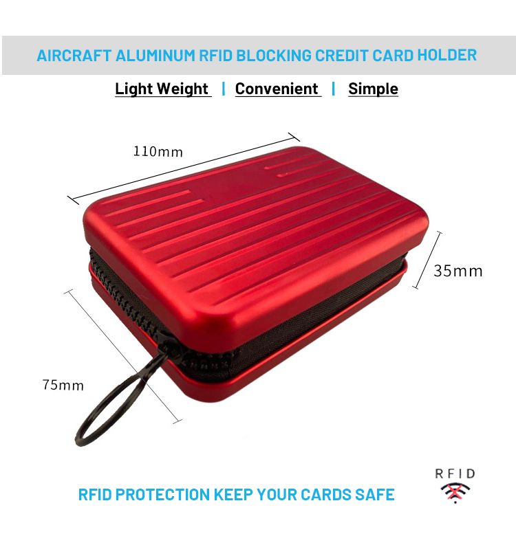 Stylish Luggage Shape Aluminum RFID Blocking Credit Card Holder