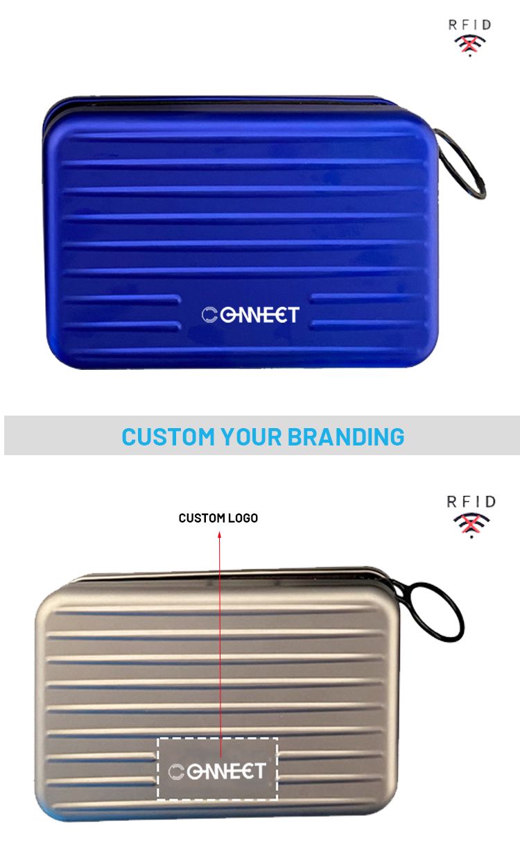 Stylish Luggage Shape Aluminum RFID Blocking Credit Card Holder