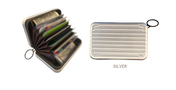 Stylish Luggage Shape Aluminum RFID Blocking Credit Card Holder